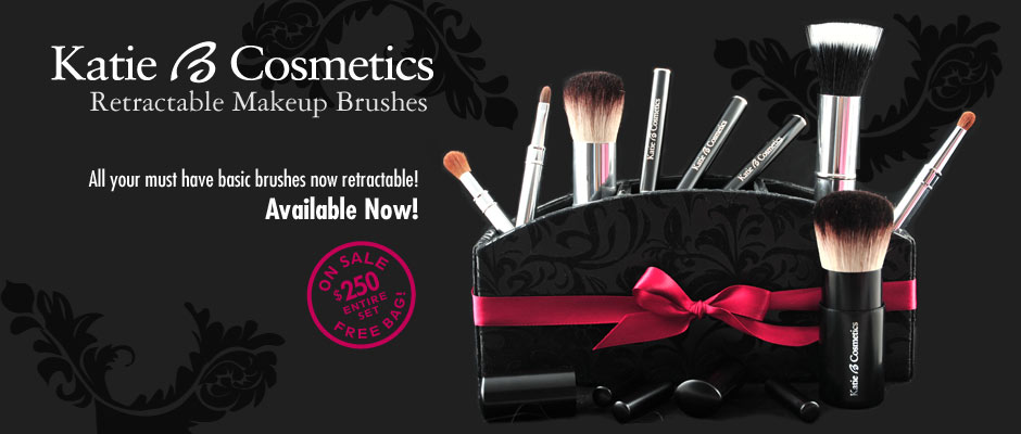 Katie B Cosmetics Retractable Makeup Brushes - Now Available for Pre-order!